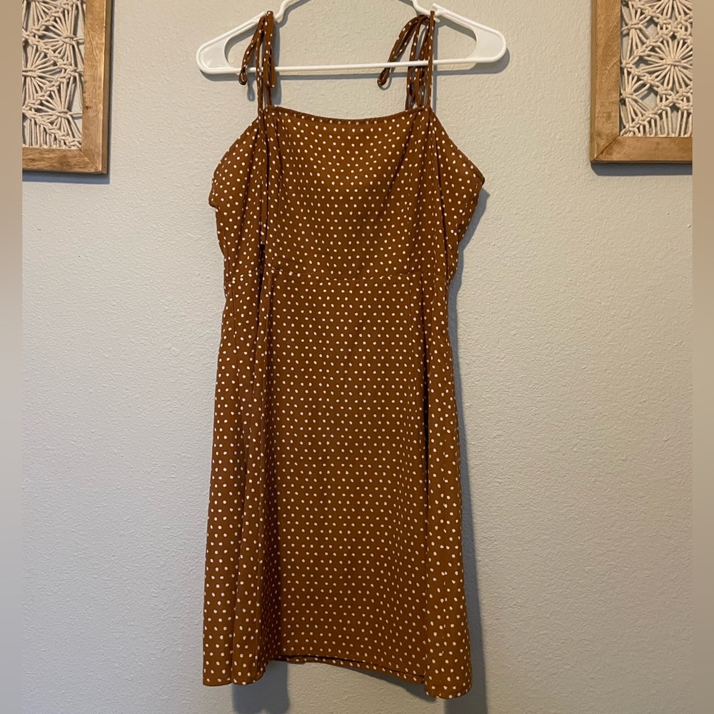 Orange and White polka dot dress